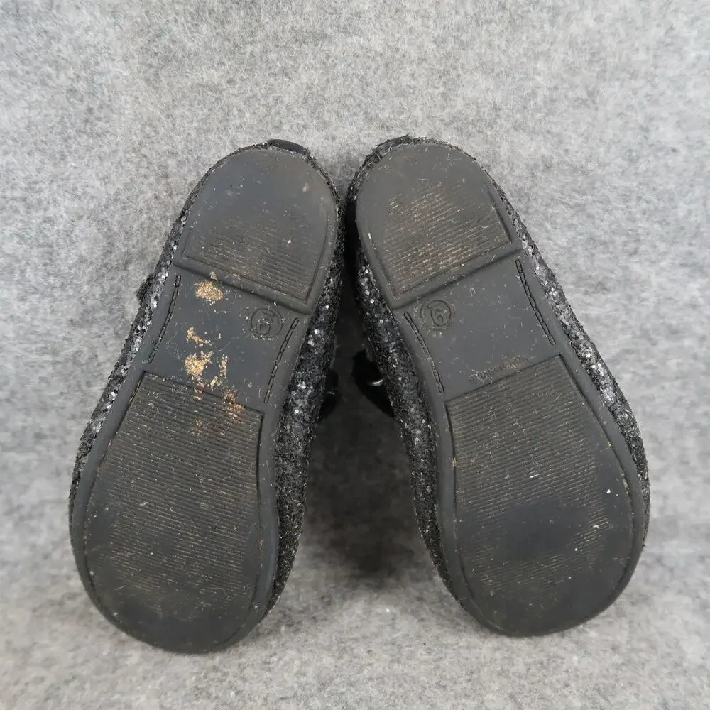 Cherokee Shoes Kids Toddler 9 Mary Jane Ballet Flats Black Glitter Bow Girls